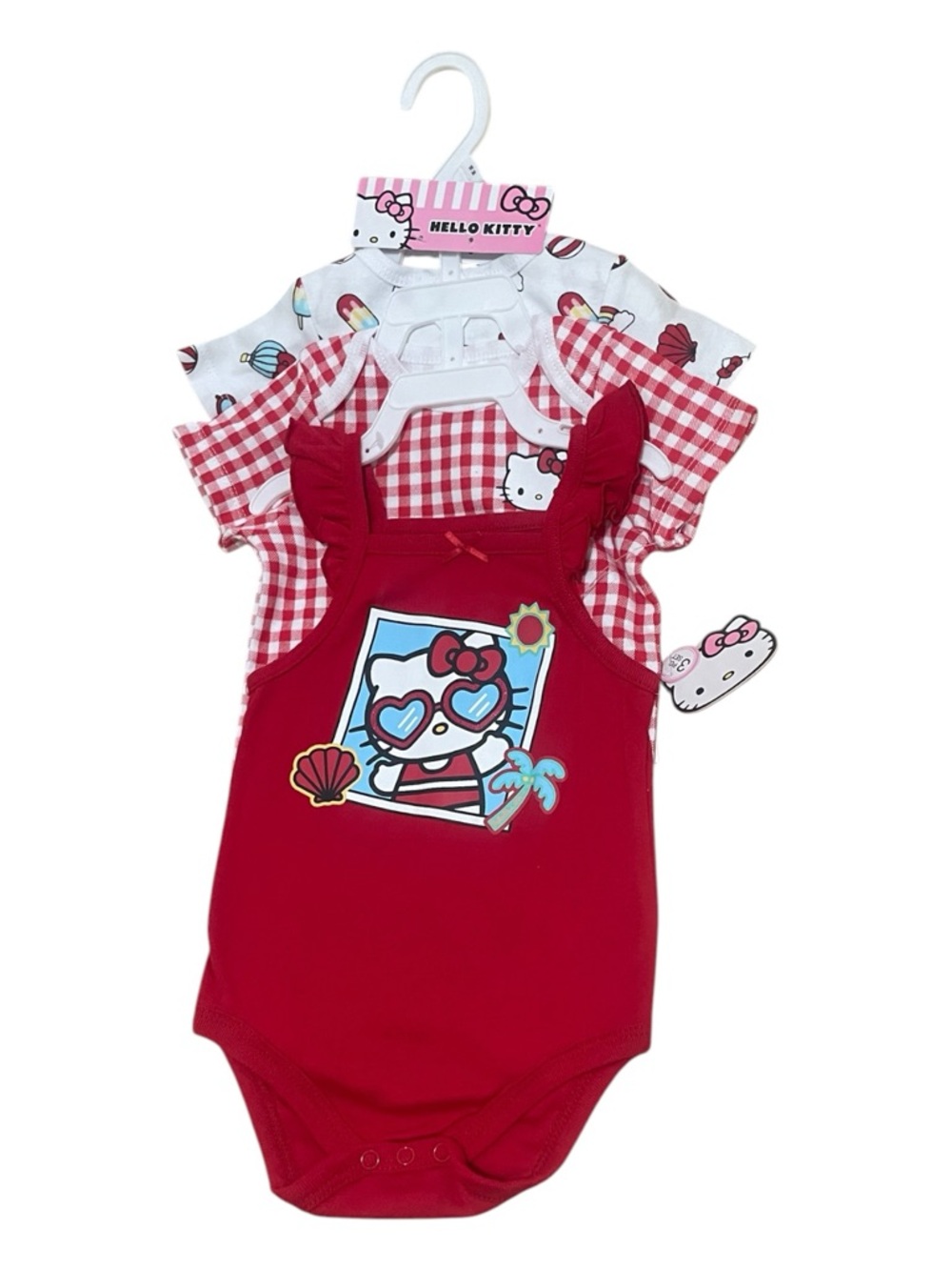 Hello Kitty Bodysuit Set - Summer Vibes - 3 Piece Set - Size 18 Months - NWT